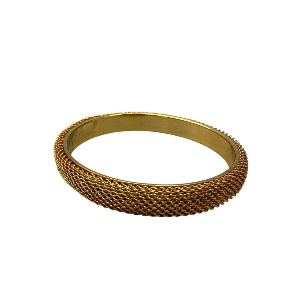 Vintage Mesh Bangle Bracelet Gold Tone Minimalism Traditional Special Occasion